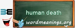 WordMeaning blackboard for human death